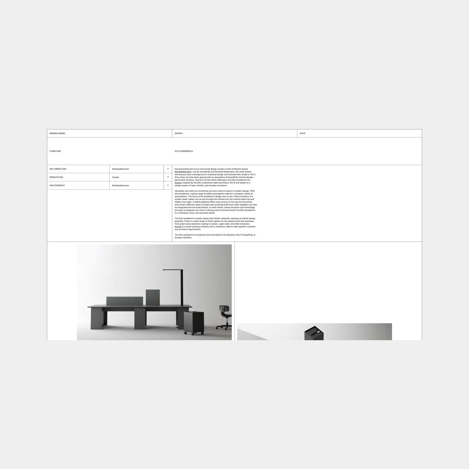Minimalissimo website article page