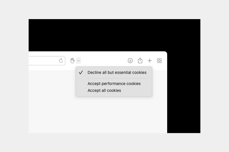 Proposed browser UI to control cookies